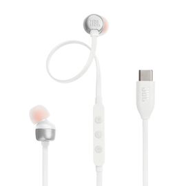 JBL Tune 310C USB - White - Wired Hi-Res In-Ear Headphones - Hero
