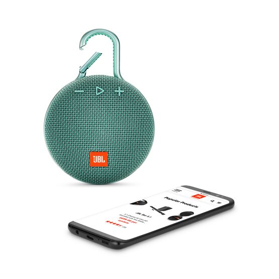 JBL Clip 3 - River Teal - Portable Bluetooth® speaker - Detailshot 1