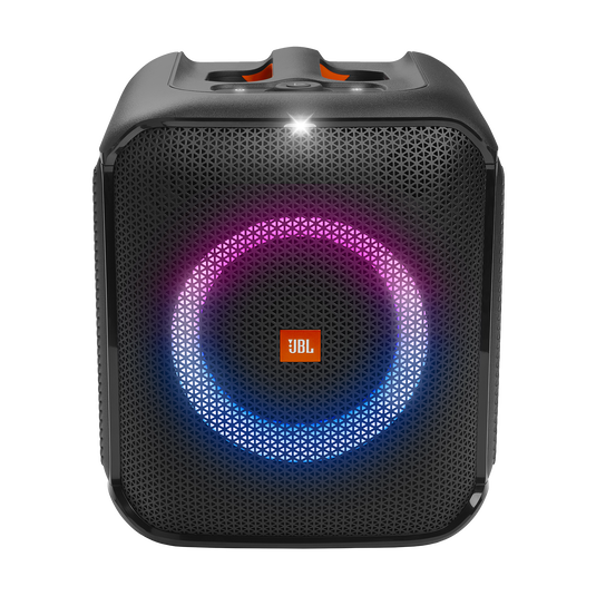 JBL Partybox Encore Essential - Black - Portable party speaker with powerful 100W sound, built-in dynamic light show, and splash proof design. - Front image number null