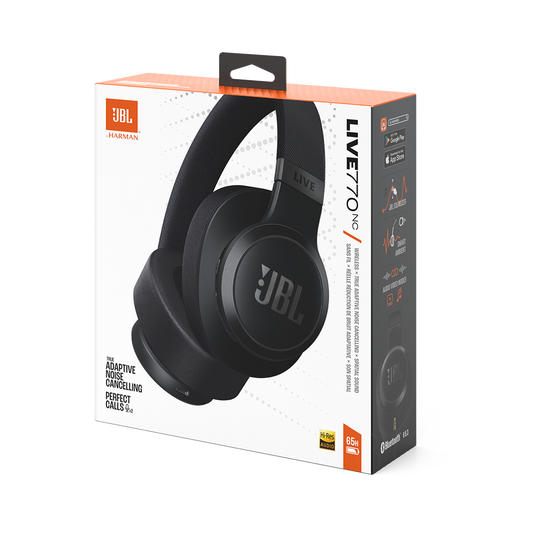JBL Live 770NC - Black - Wireless Over-Ear Headphones with True Adaptive Noise Cancelling - Detailshot 15 image number null
