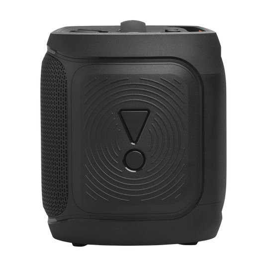 JBL PartyBox On-the-Go 2 - Black - Portable party speaker with two wireless digital mics, handle and a shoulder strap - Left image number null