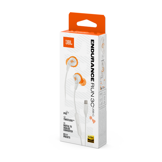 JBL Endurance Run 3 USB-C - White - USB-C Wired Sport Headphones - Detailshot 15 image number null