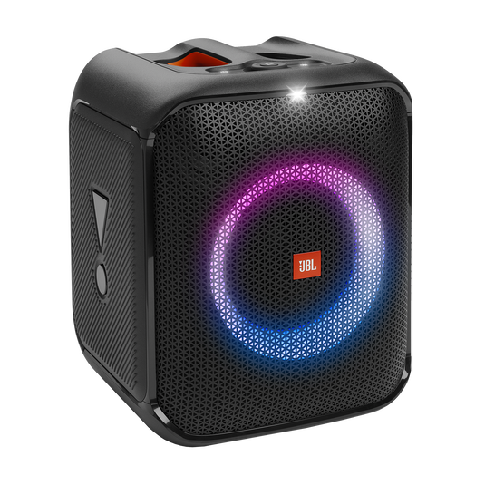 JBL Partybox Encore Essential - Black - Portable party speaker with powerful 100W sound, built-in dynamic light show, and splash proof design. - Hero image number null
