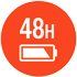 最大再生時間約48時間と急速充電
