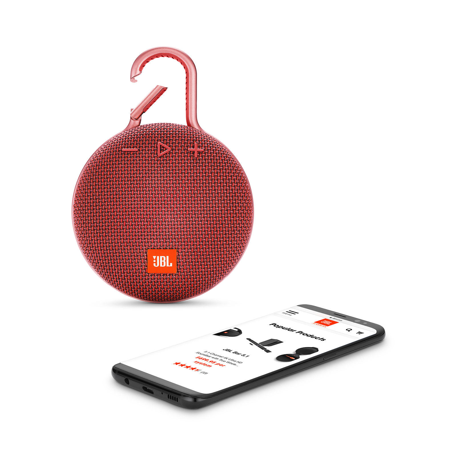 JBL Clip 3 - Fiesta Red - Portable Bluetooth® speaker - Detailshot 1