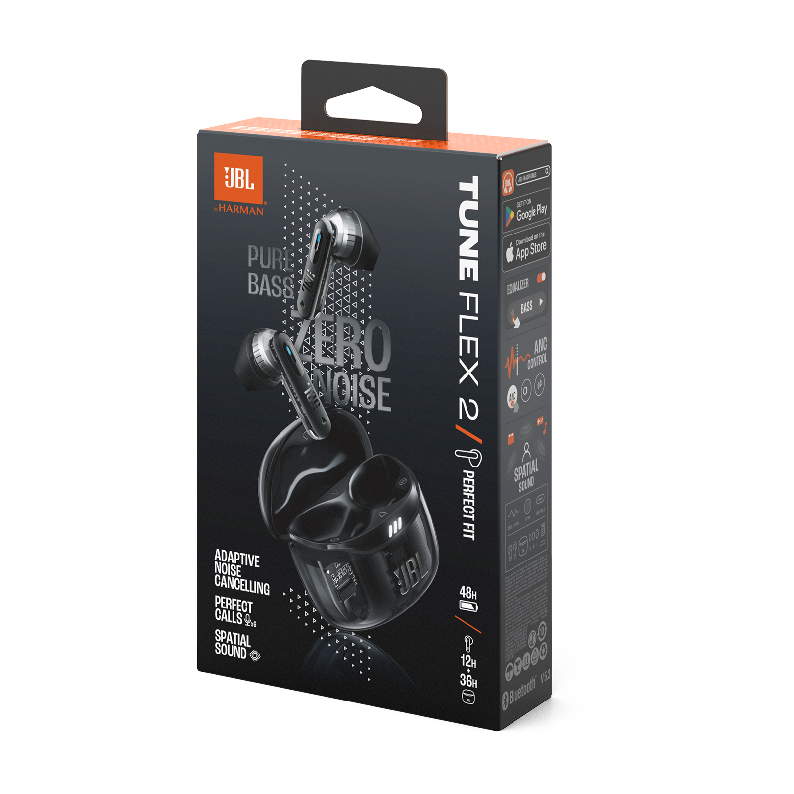 JBL Tune Flex 2 Ghost Edition | 2ウェイハイブリッドノイズ