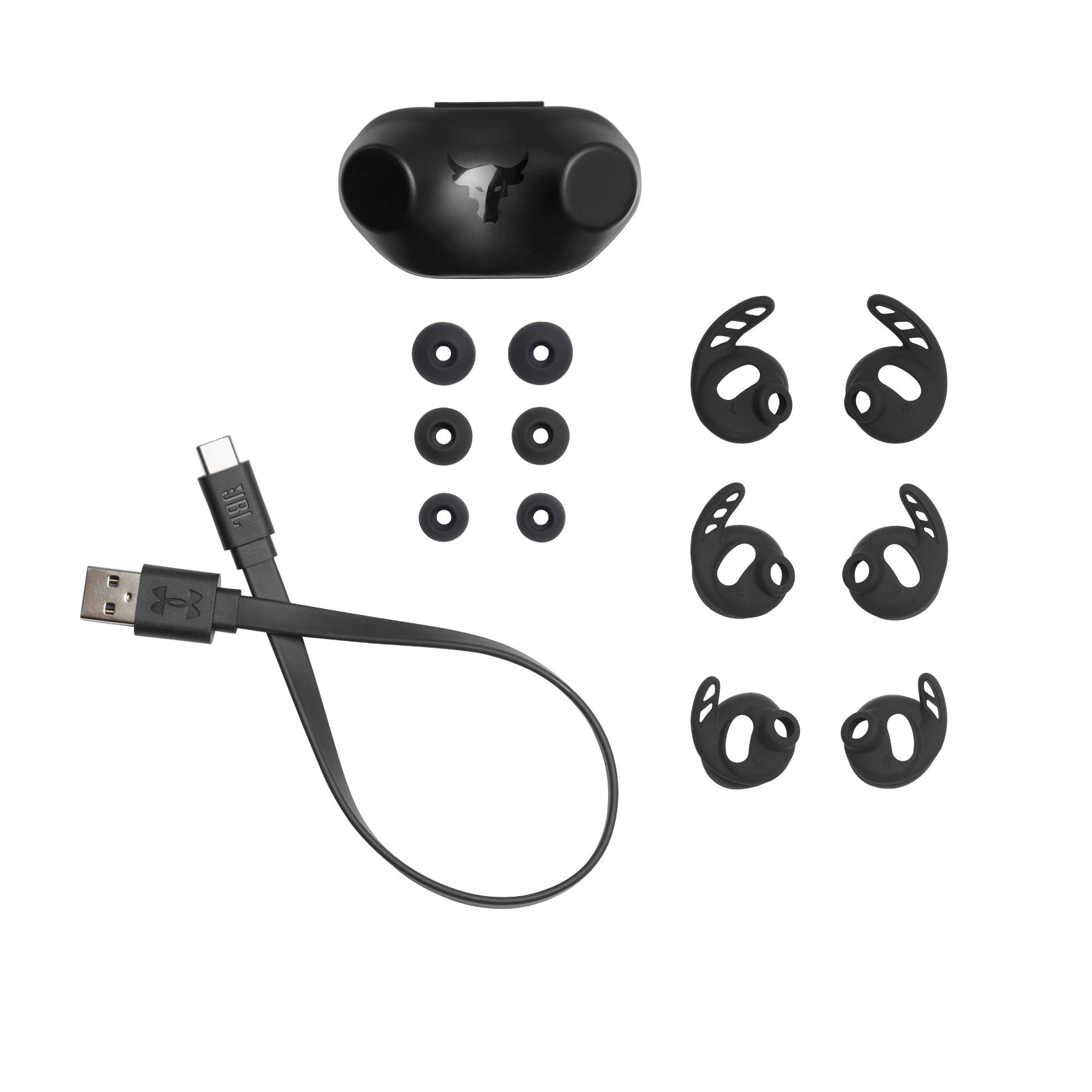 UA Project Rock True Wireless X - Engineered by JBL - Black - Waterproof true wireless sport earbuds - Detailshot 9